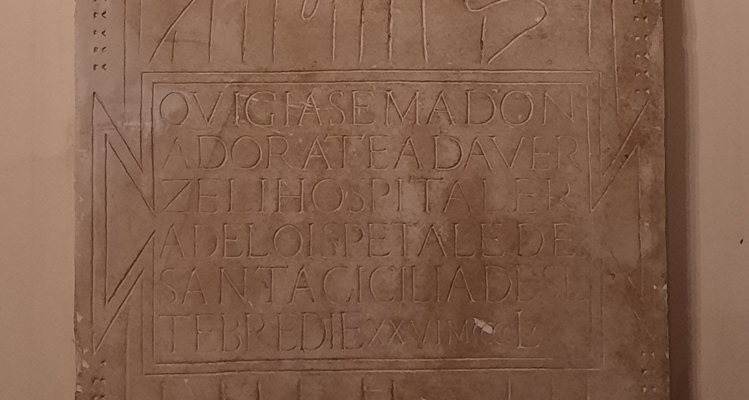 Dorotea da Vercelli's tombstone (replica), ASAS, Rome - 02.jpg